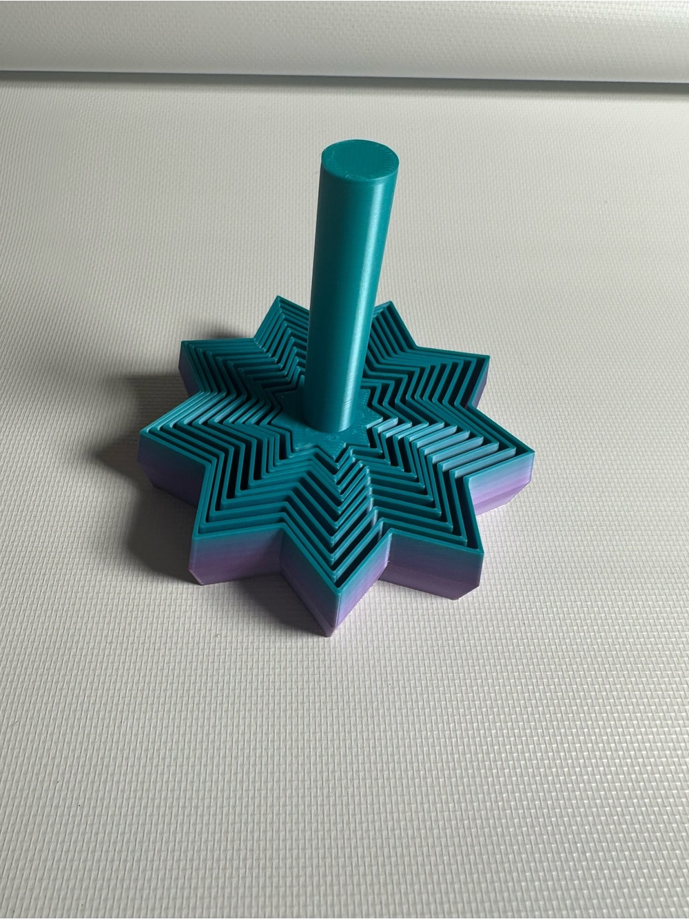 Hand Crafted Teal and Purple Star Fidget Spinner Toy